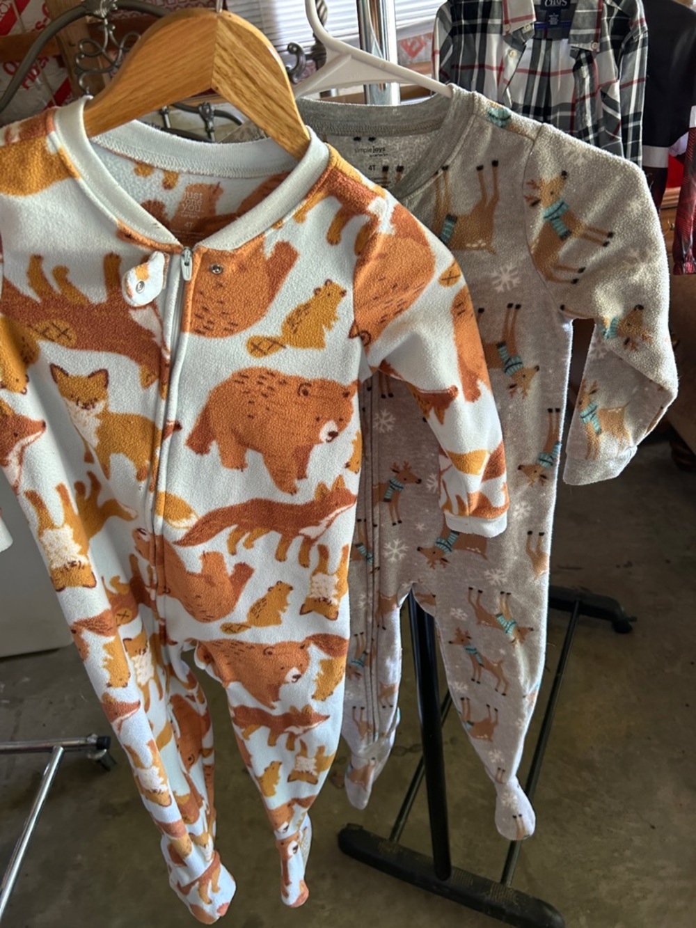 Carter's Orange and White Toddler Zip-Up Fleece